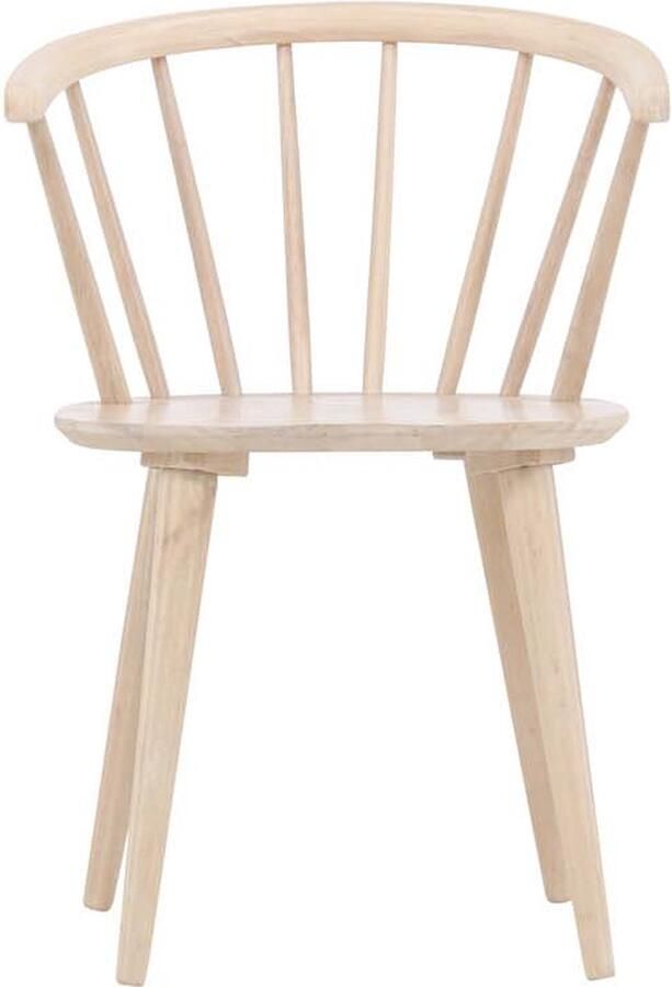 Hioshop 2 x Bobby eetkamerstoel met armleuningen hout whitewash.