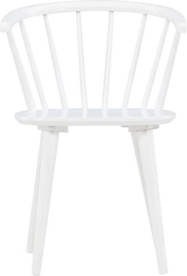 Hioshop 2 x Bobby eetkamerstoel met armleuningen hout wit.