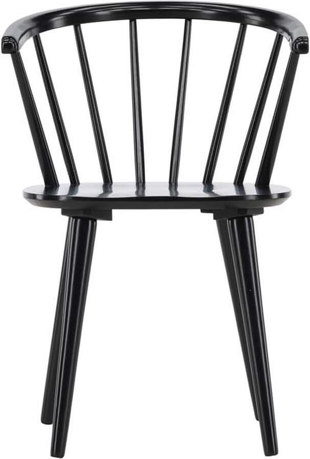 Hioshop 2 x Bobby eetkamerstoel met armleuningen hout zwart.