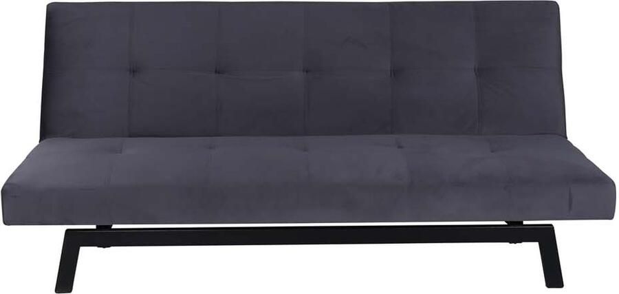 Hioshop Bodil slaapbank velours donkergrijs.