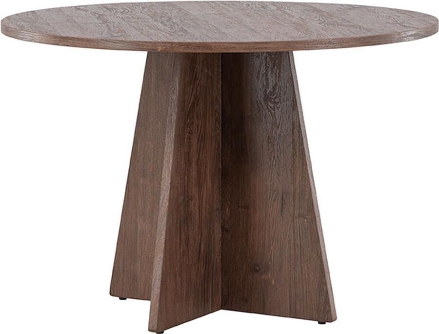 Hioshop Bootcut eetkamertafel Ø110 cm mocca.