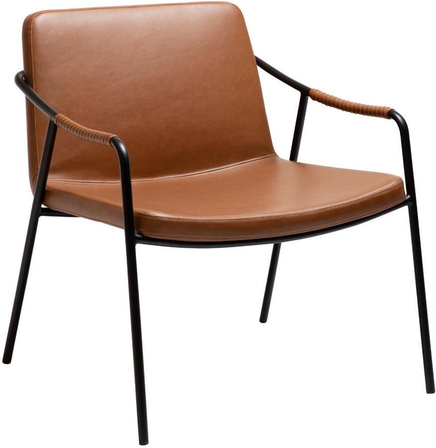 Hioshop Boto fauteuil met armleuningen PU-kunstleer lichtbruin