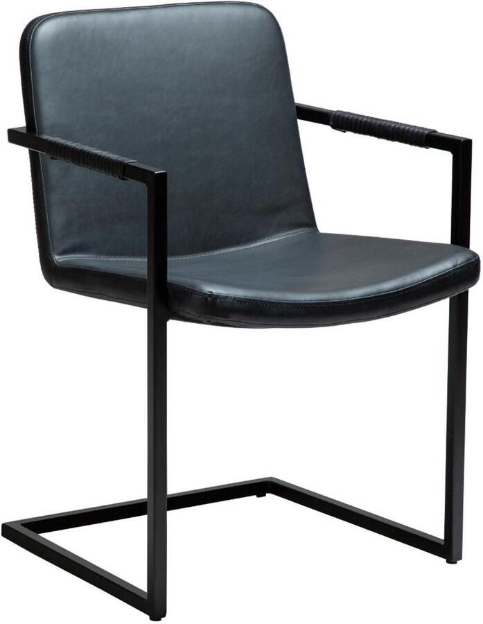 Hioshop Bounce eetkamerstoel met armleuningen PU-kunstleer zwart