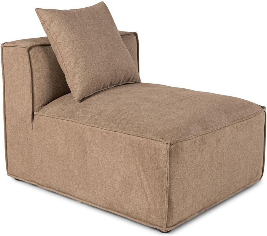 Hioshop Box hoekbank 6 sierkussens beige bruin