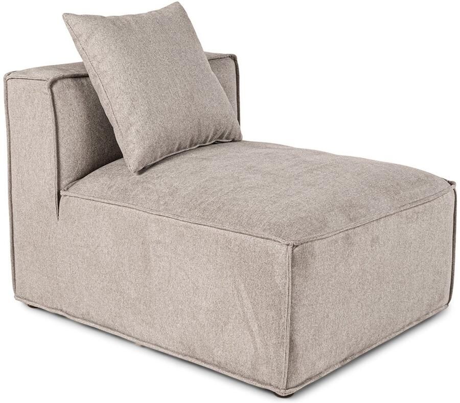 Hioshop Box hoekbank 6 sierkussens lichtgrijs