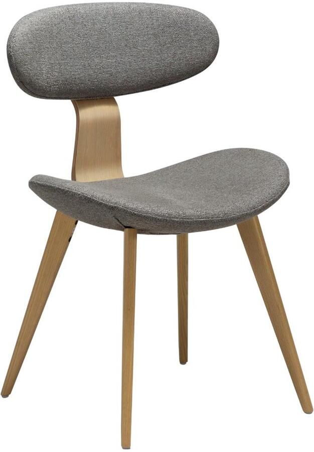 Hioshop Buckle eetkamerstoel bouclé lichtbruin