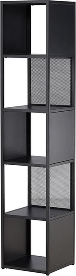 Hioshop BuenosAires wandkast 5 planken zwart.