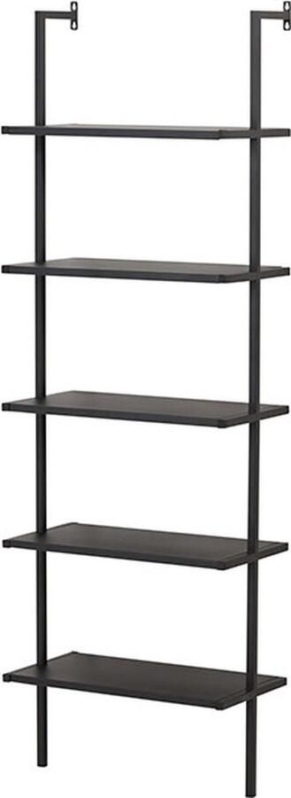 Hioshop Caracas wandkast 5 planken zwart