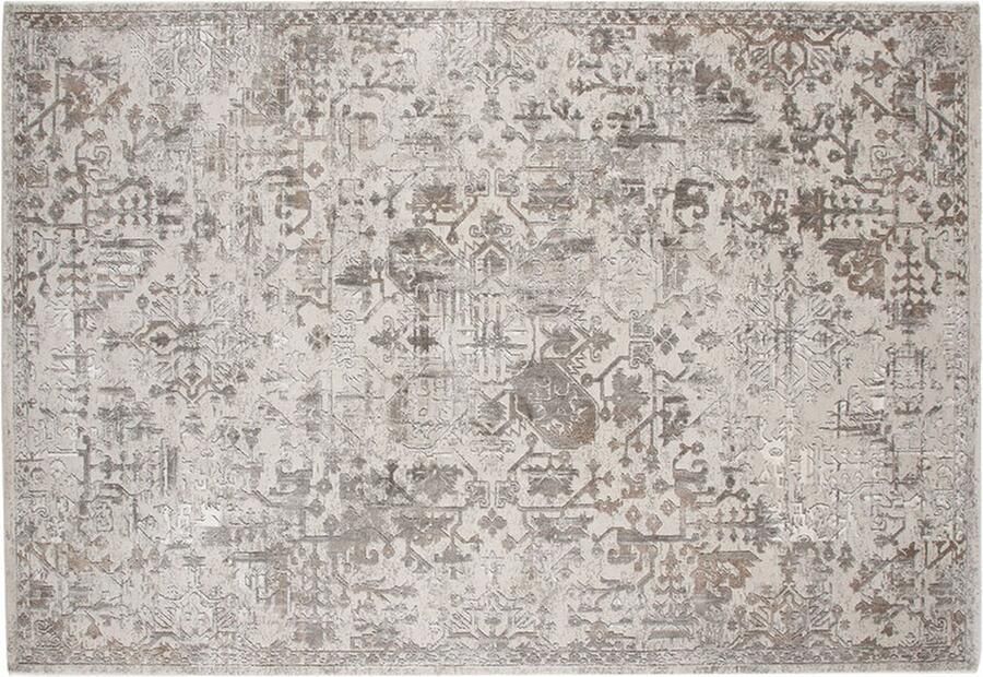 Hioshop Cleo vloerkleed 290x200cm zilverkleurig