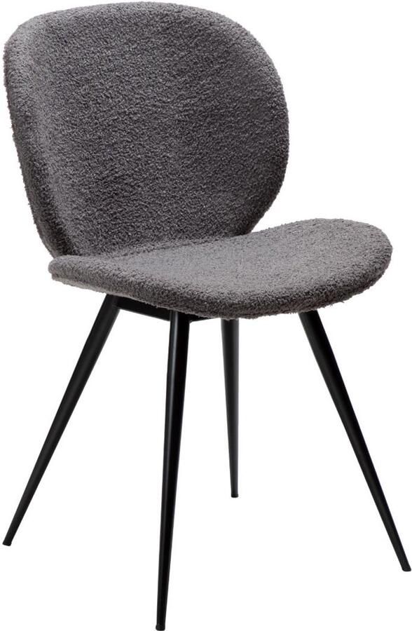 Hioshop Cloud eetkamerstoel bouclé grijs