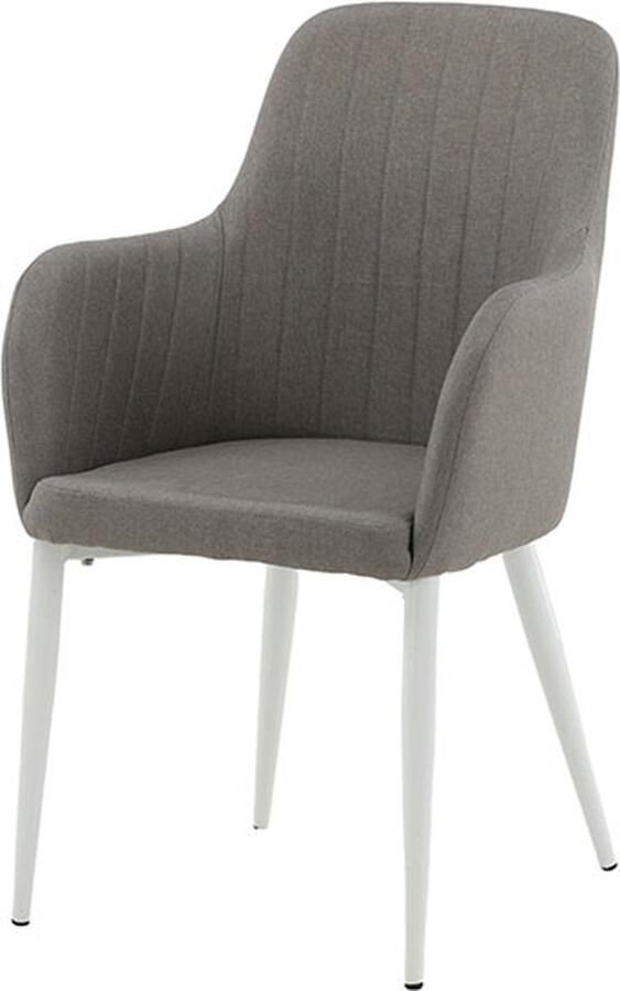 Hioshop 2 x Comfort eetkamerstoel met armleuning grijs. - Foto 2