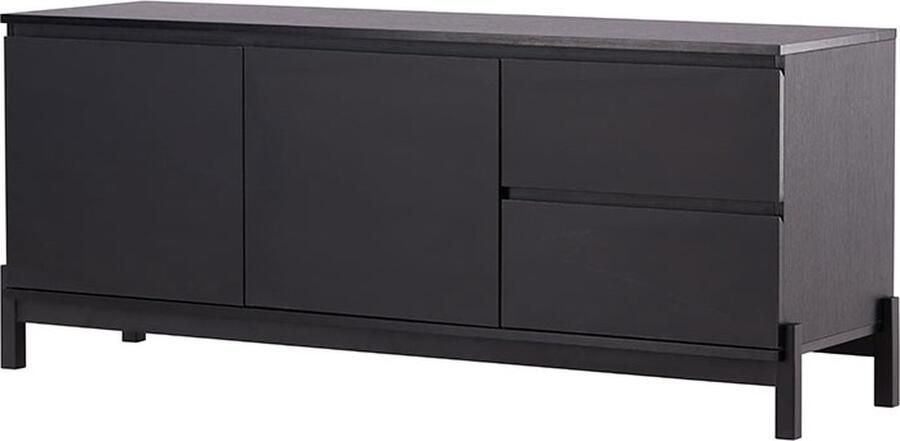 Hioshop Corpus dressoir 2 deuren 2 laden zwart.