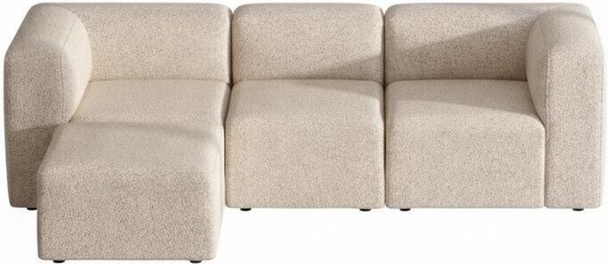 Hioshop Cubic M bank met chaise longue rechts of links gedraaid beige