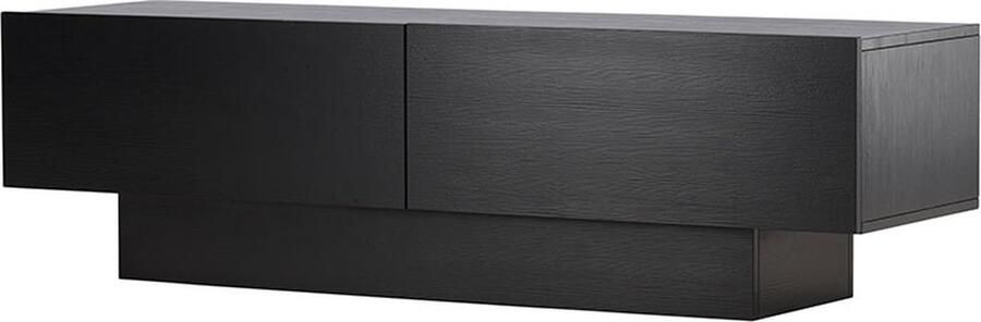 Hioshop Cuenca TV-meubel 2 klepdeuren zwart.