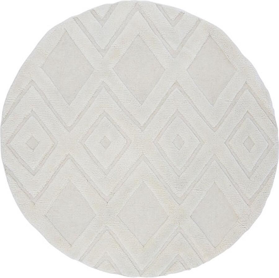 Hioshop Dahlia vloerkleed 200x200cm wit