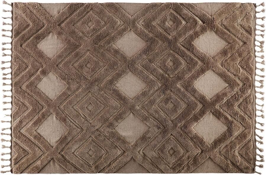 Hioshop Dahlia vloerkleed 230x160cm donker bruin