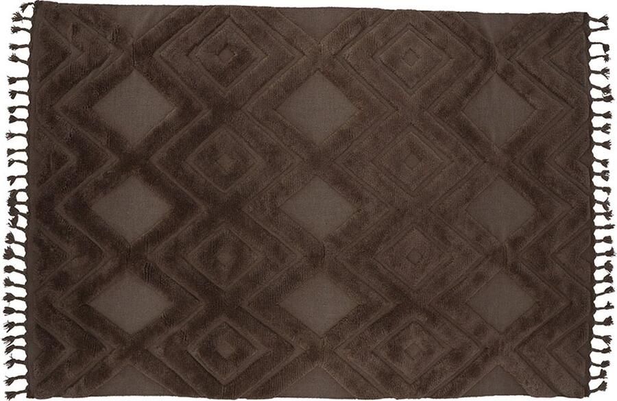 Hioshop Dahlia vloerkleed 400x300cm donker bruin