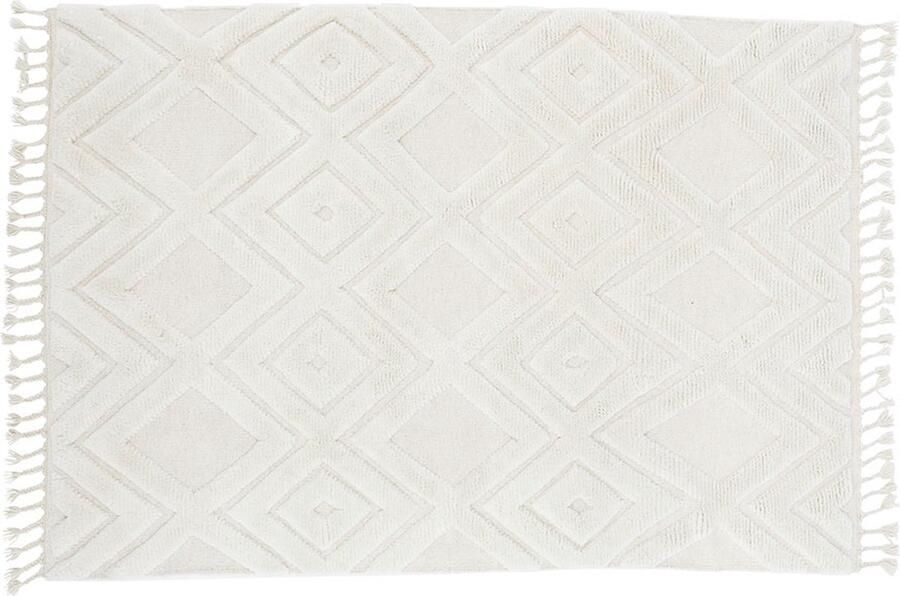 Hioshop Dahlia vloerkleed 230x160cm wit