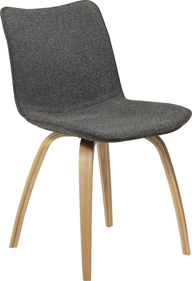 Dan-Form Glee Eetkamerstoel Grijs Bouclé | Eiken set van 2