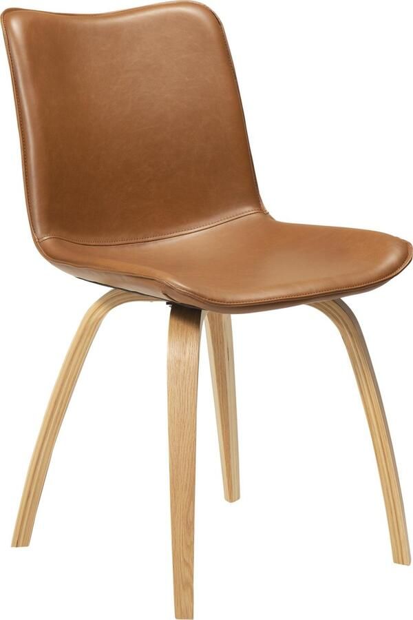 Hioshop Danform Glee eetkamerstoel eik vintage kunstleer bruin