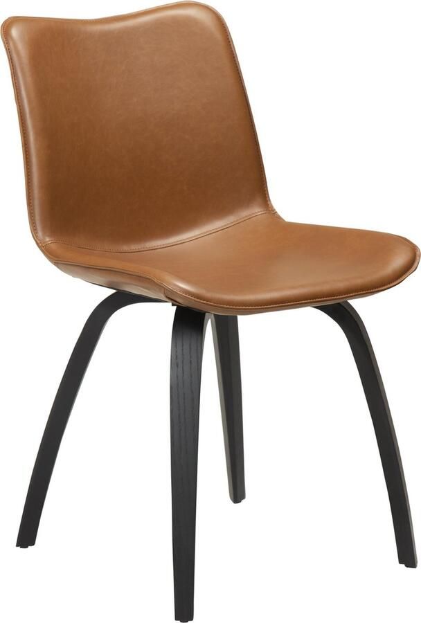 Hioshop Danform Glee eetkamerstoel zwart vintage kunstleer bruin