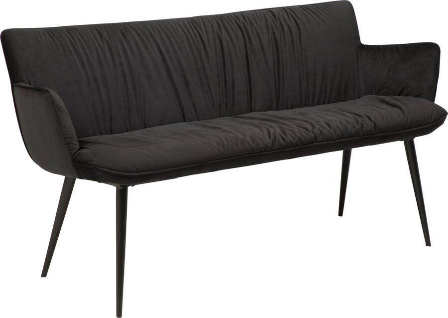 Hioshop Danform Join bank Bankje velours zwart