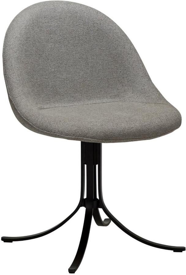 Hioshop Dolo eetkamerstoel draaivoet bouclé lichtbruin