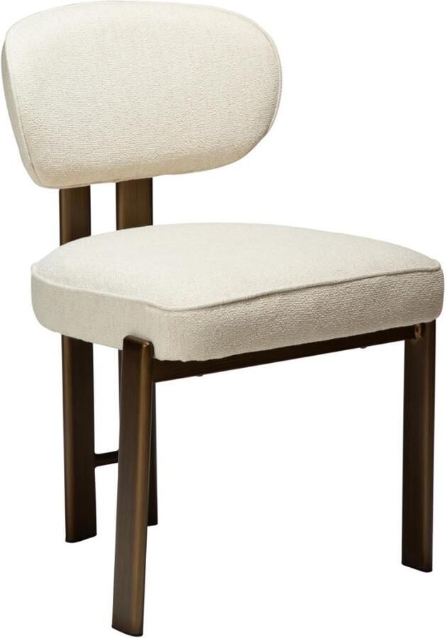 Hioshop Duct eetkamerstoel bouclé beige