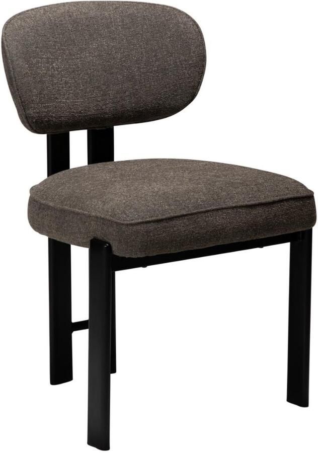 Hioshop Duct eetkamerstoel bouclé bruin