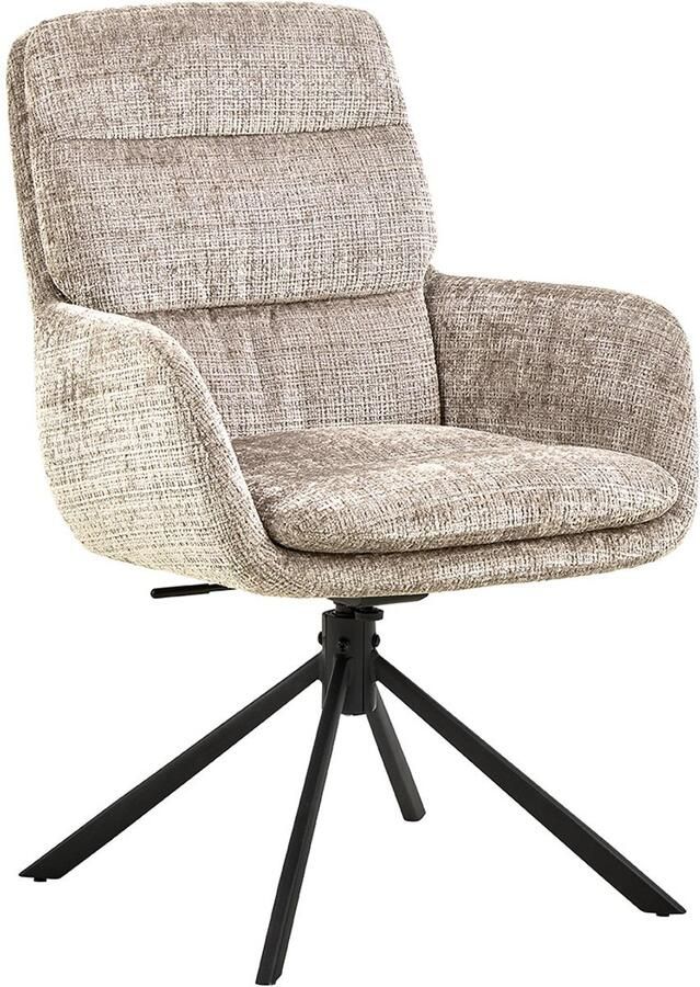 Hioshop Edgar eetkamerstoel met armleuning beige