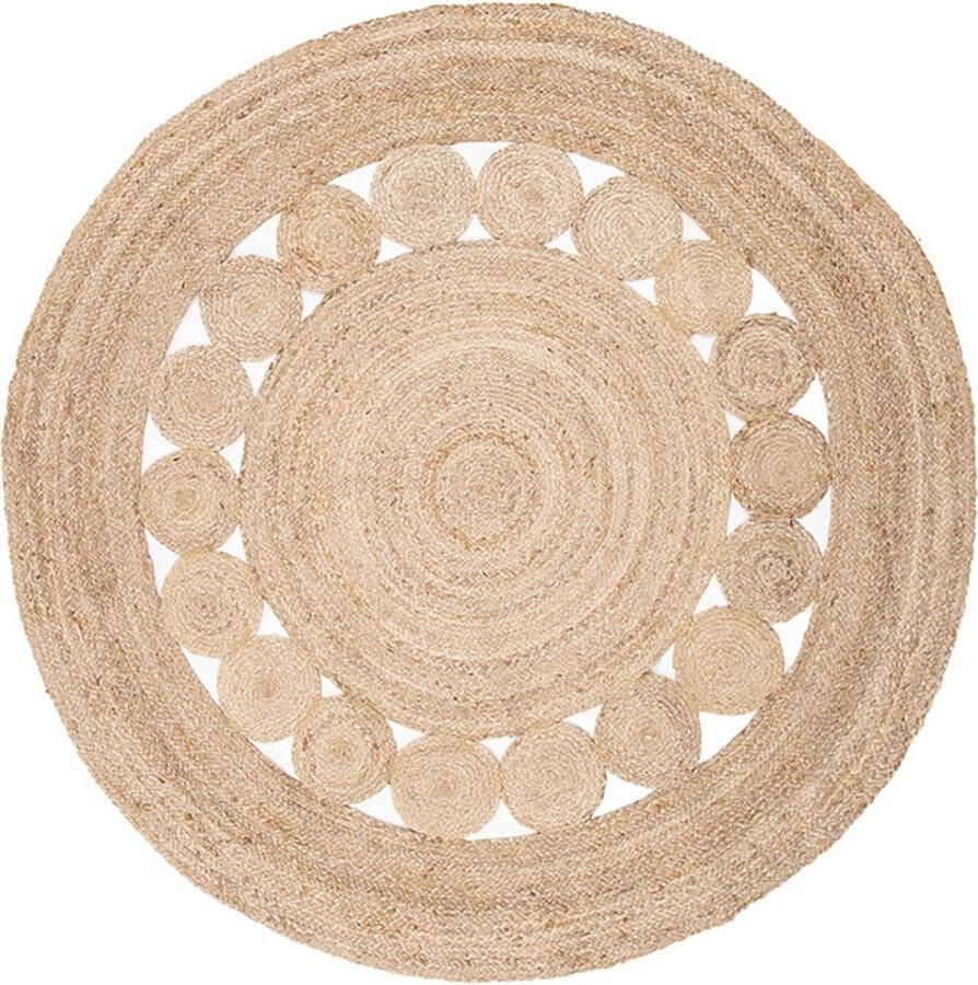 Hioshop Elis vloerkleed Ø200cm naturel