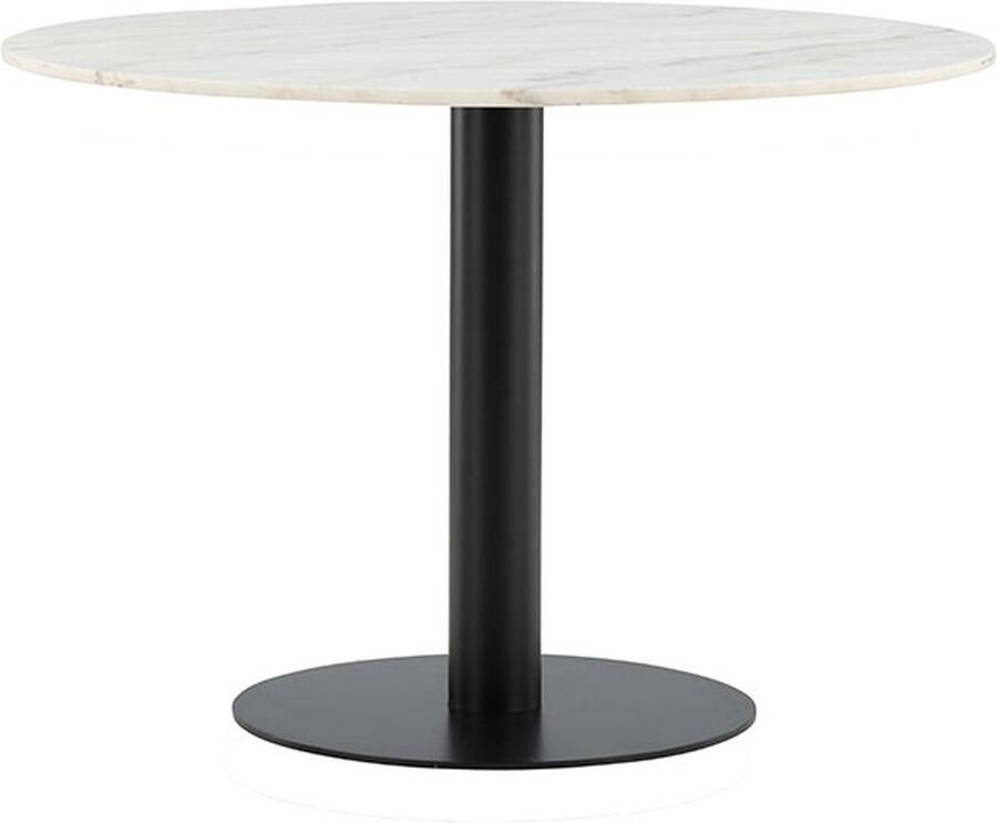 Hioshop Estelle eetkamertafel Ø106 cm wit.