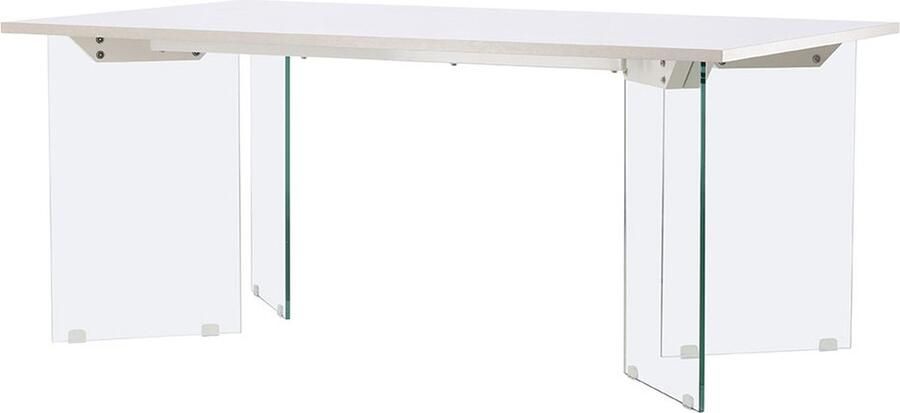 Nohr Eettafel Hal Betonlook en glas 180 x 90cm Lichtgrijs