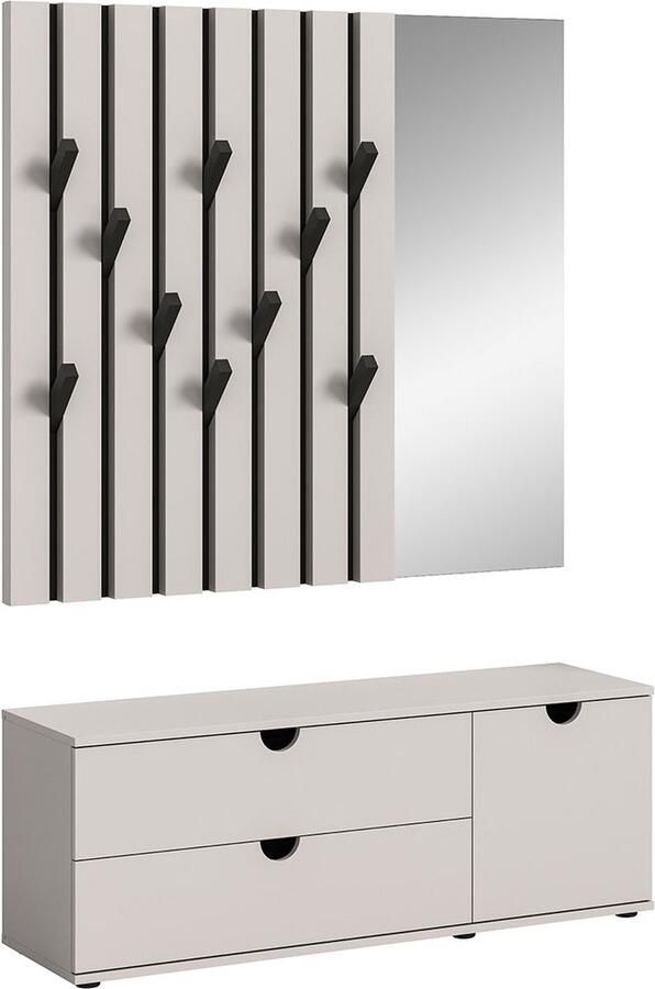 Hioshop Evora garderobe opstelling lichtgrijs