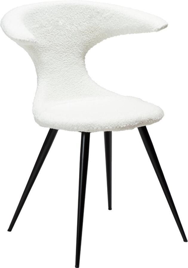 Hioshop Flair eetkamerstoel bouclé wit