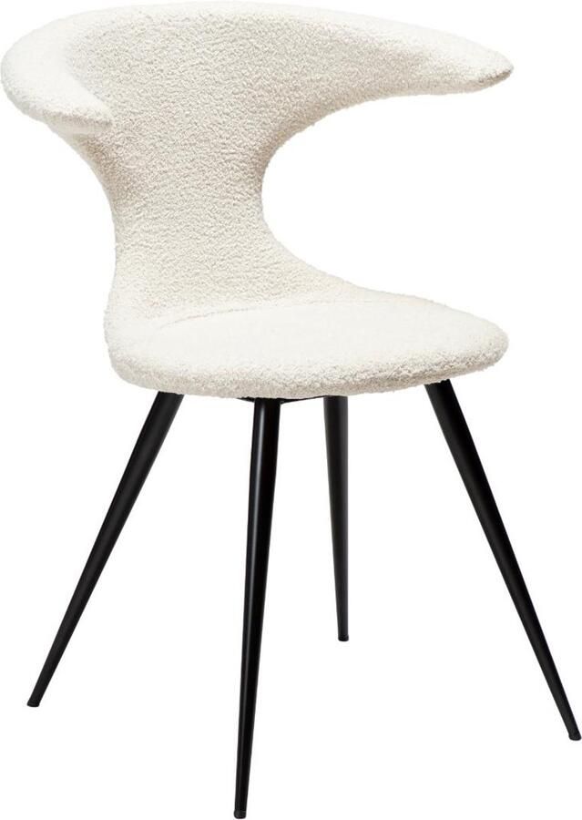 Hioshop Flair eetkamerstoel bouclé wit
