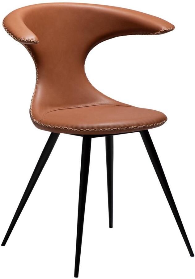 Hioshop Flair eetkamerstoel PU-kunstleer cognackleurig