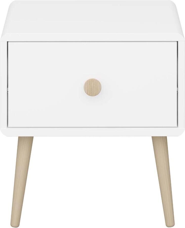 Hioshop Gaia nachtkastje 1 lade wit.