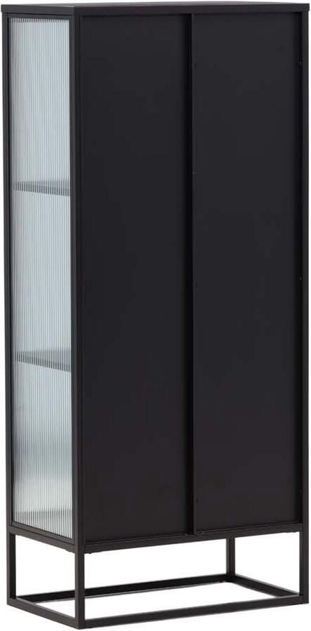 Hioshop Garis vitrinekast 2 glazen deuren zwart.