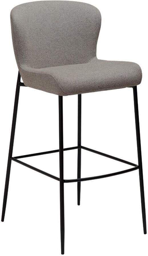 Hioshop Glam barstoel bouclé lichtbruin