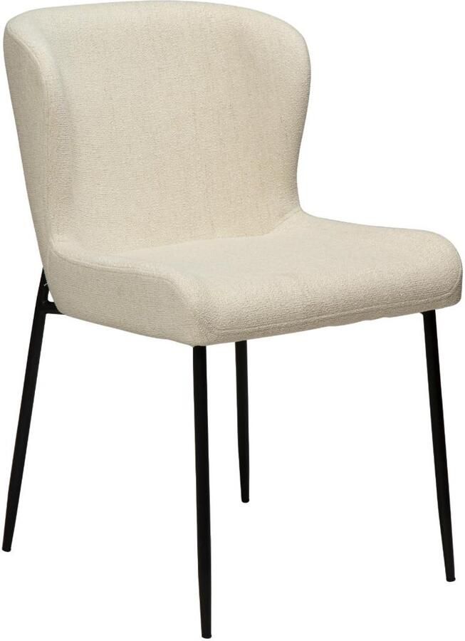 Hioshop Glam eetkamerstoel bouclé beige