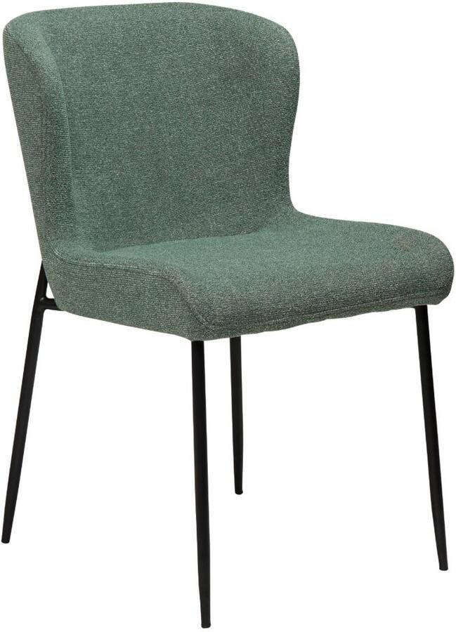 Hioshop Glam eetkamerstoel bouclé groenig