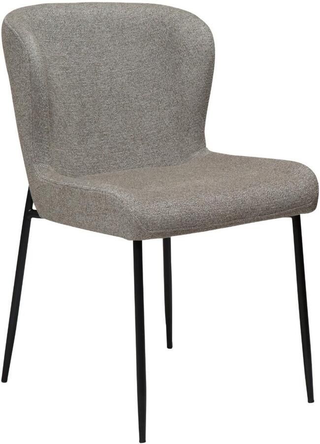 Hioshop Glam eetkamerstoel bouclé lichtbruin