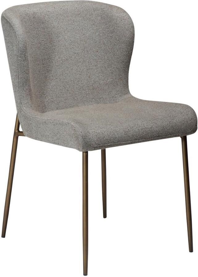 Hioshop Glam eetkamerstoel bouclé lichtbruin