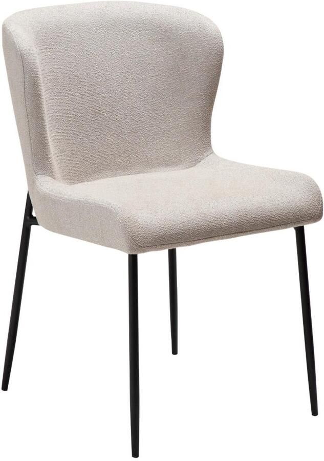 Hioshop Glam eetkamerstoel bouclé lichtgrijs