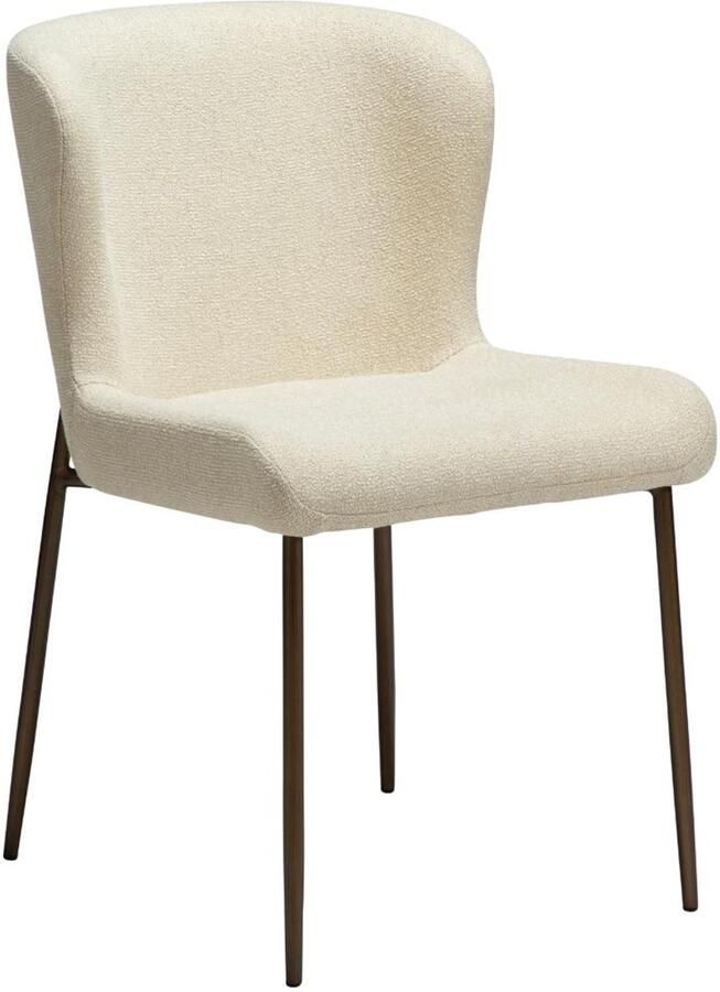 Hioshop Glam eetkamerstoel bouclé offwhite