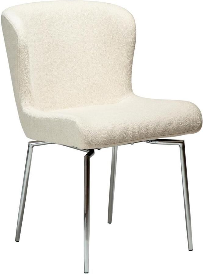 Hioshop Glam eetkamerstoel draaivoet bouclé beige