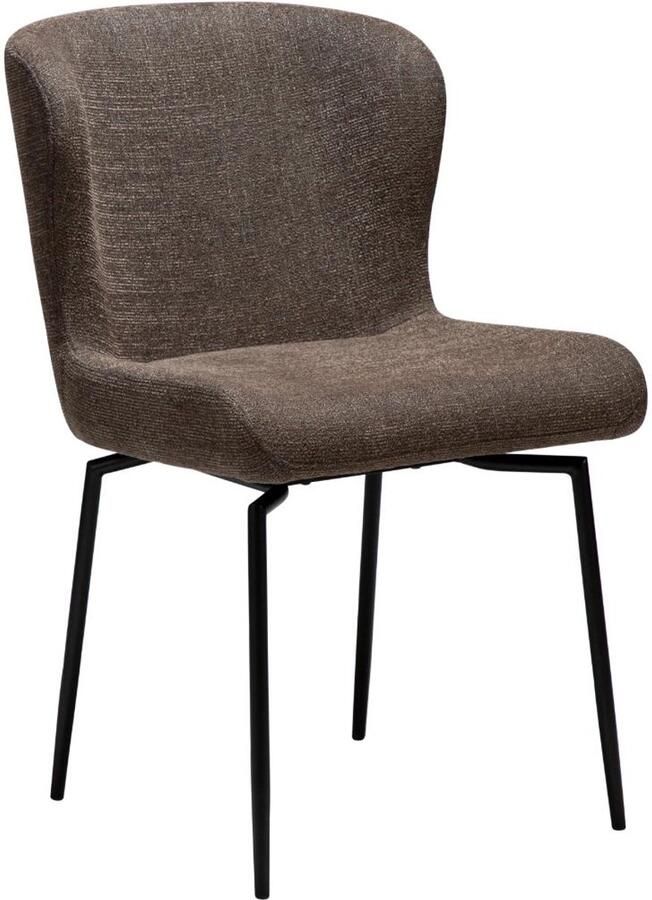 Hioshop Glam eetkamerstoel draaivoet bouclé bruin