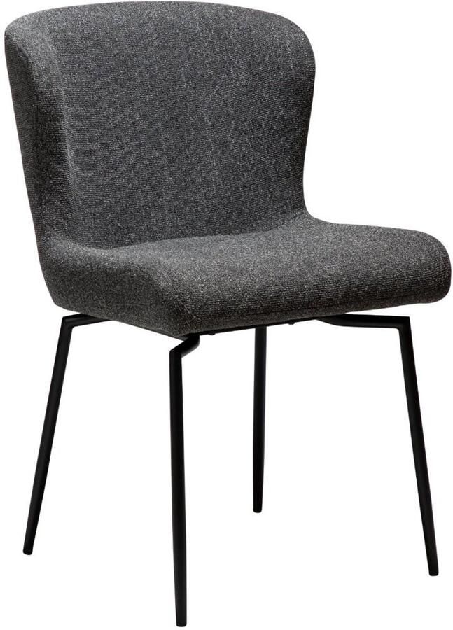 Hioshop Glam eetkamerstoel draaivoet bouclé donkergrijs