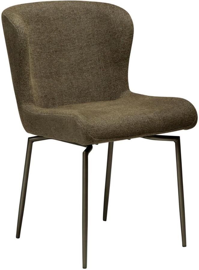 Hioshop Glam eetkamerstoel draaivoet bouclé donkergroen